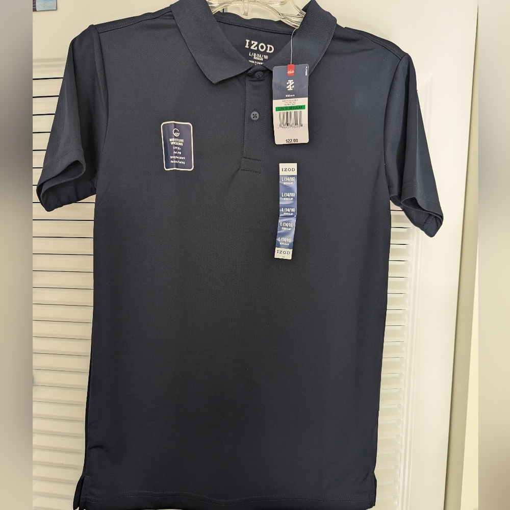 New With Tags Izod Boy's Blue Polo Shirt